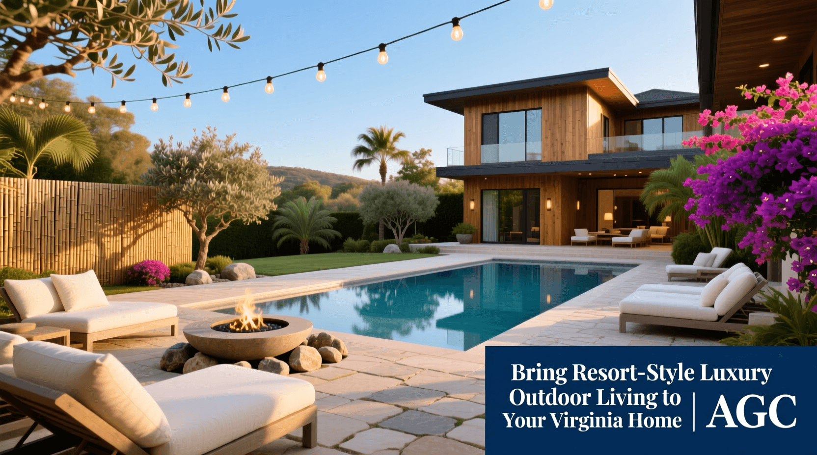 Stylish luxury outdoor living design by Atlas General Contractors in Virginia
