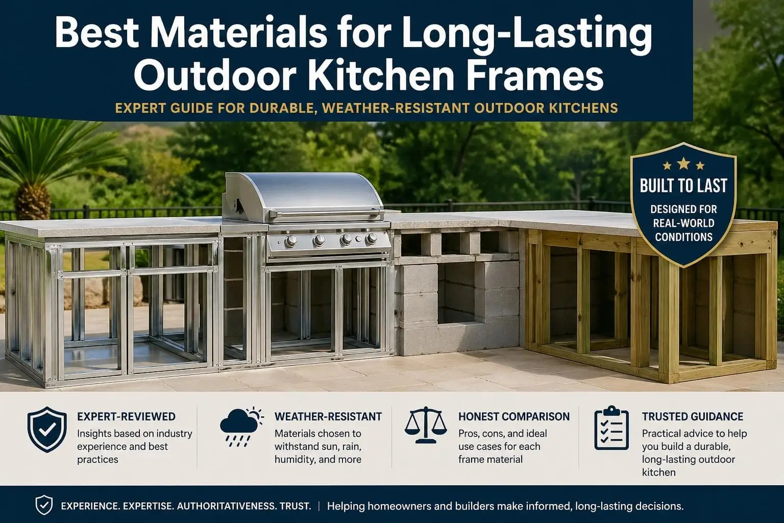 Best Materials for Long-Lasting Outdoor Kitchen Frames Expert Guide