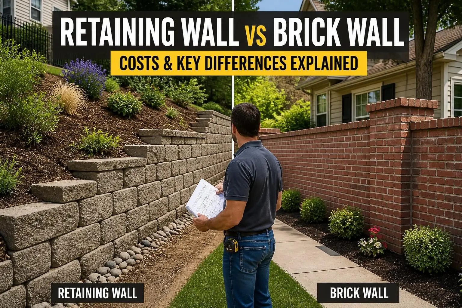 Retaining Wall vs Brick Wall Costs & Key Differences
